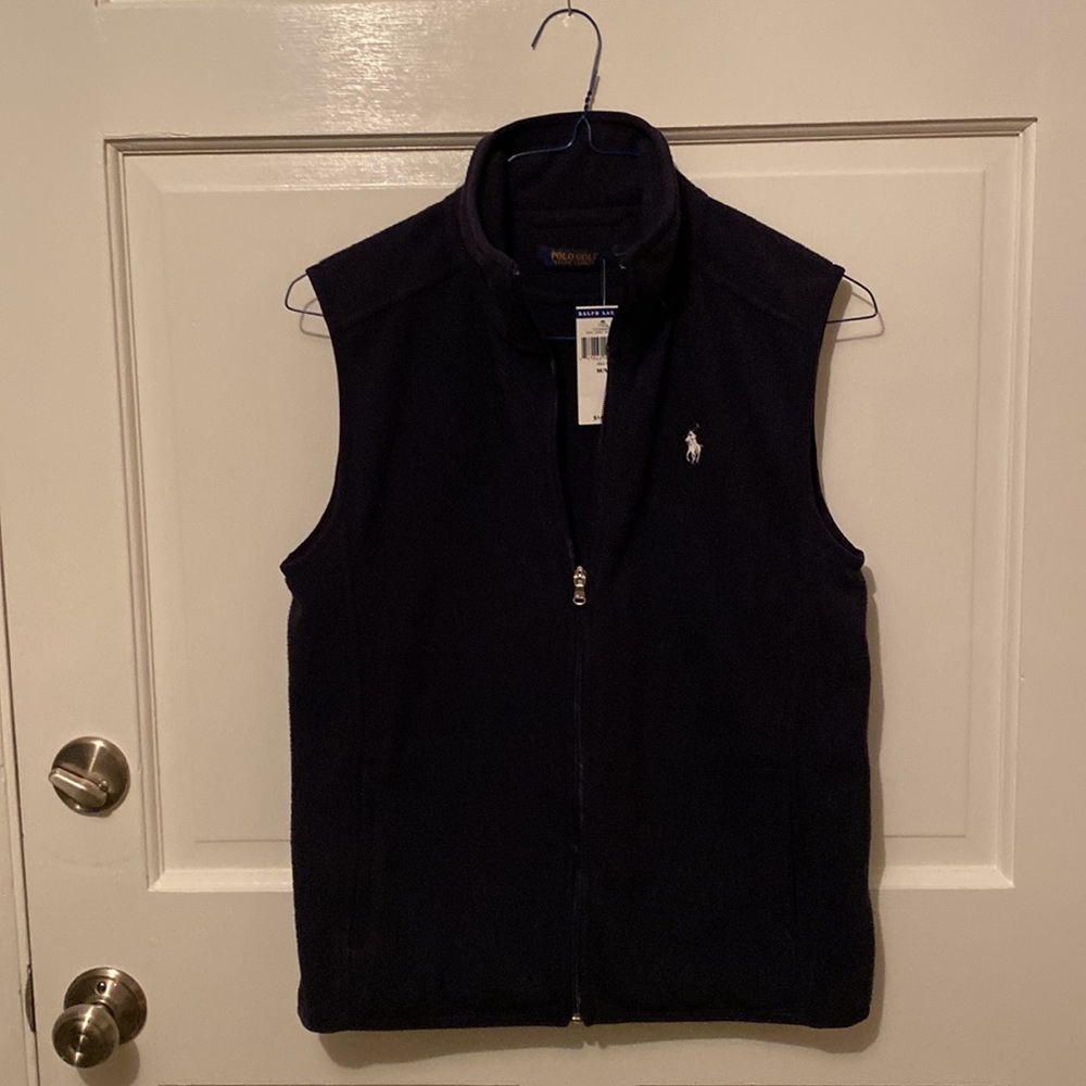 NWT Polo Golf Ralph Lauren navy blue fleece vest